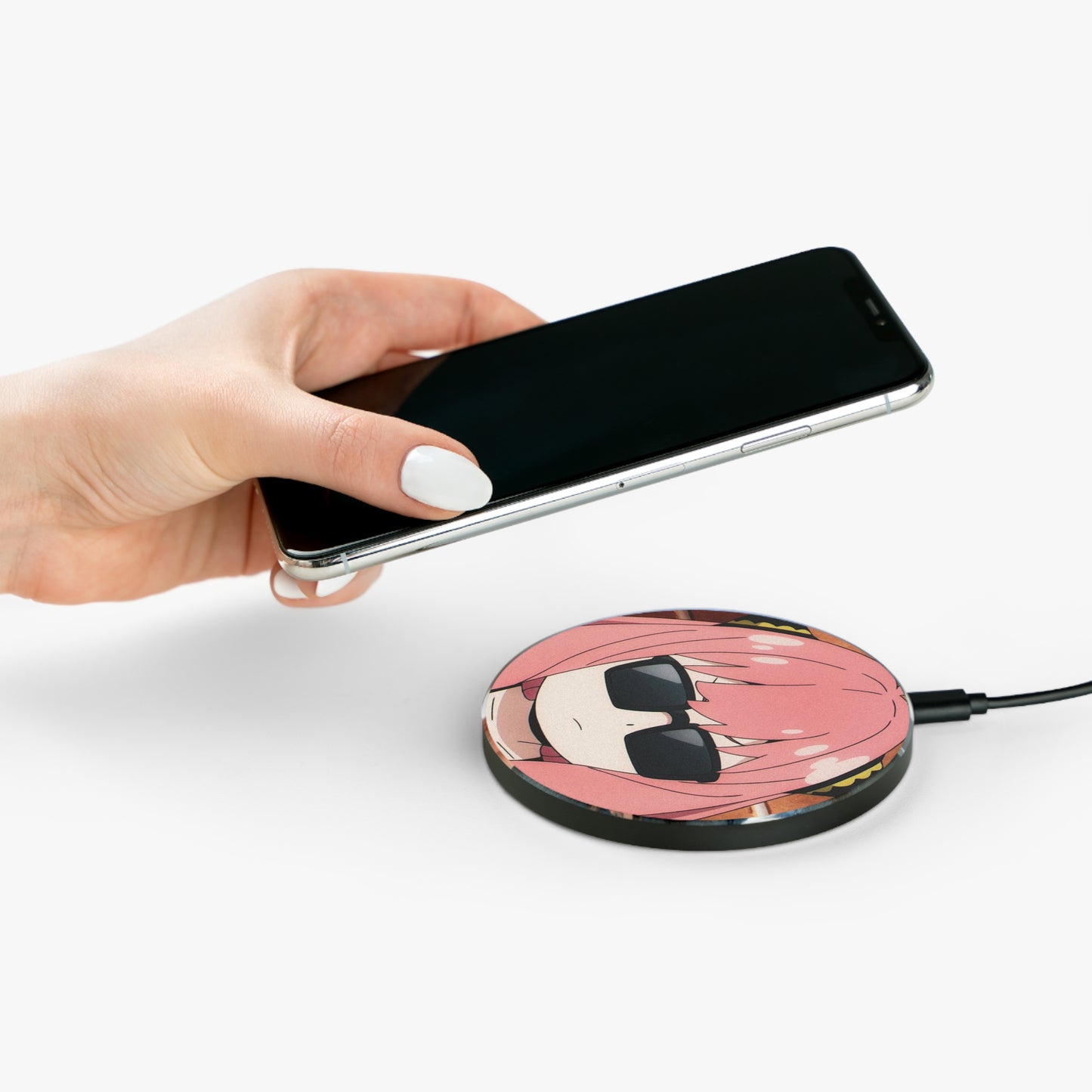 Wireless Charger with Anya protecting your phone